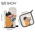 thumbnail image 2 of Yayeee Oven Mitts and Pot Holder Set of 4 Heat Resistant Kitchen Gloves Baking Hot Pad, Cartoon Flowers, 2 of 5