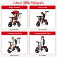 thumbnail image 4 of INFANS Tricycle pour Enfants, Tricycle de Promenade 4 en 1 avec Poignée Poussoir Réglable, Auvent Amovible, Plaque de Pied Rétractable, Pédale Verrouillable, Garde-Corps Détachable, Convient de 10 Mois à 5 Ans, 4 of 9