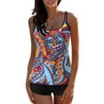 thumbnail image 3 of Women Tankini Swimsuits Two Piece With Boy Shorts Swimwear Bathing Suits Loose Fit Floral Printed, 3 of 9