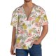 thumbnail image 1 of Fotbe Tropical Pink Flamingo Pineapple Camisa Estampada de Manga Corta para Hombre, Casual de Verano, Estilo Playero, Sin Arrugas-4X-Large, 1 of 5
