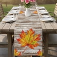 thumbnail image 6 of Table Runners 120 Inches Long Dress Scarves, Maple Leaves Fall Farmhouse Coffee/Dining/Kitchen Table Decor Table Runner for Living Room, Thanksgiving Wooden Botanical Vintage Art 13x120 Inch, 6 of 9