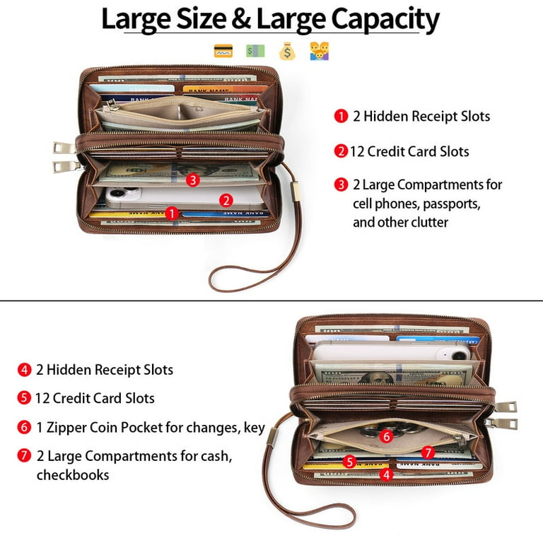 FALAN MULE Women Wallet, RFID Blocking Vegan Leather Wristlet