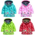 thumbnail image 1 of Imperméable Coupe-Vent à Capuche pour Enfants Filles avec Fleurs, 1 of 5