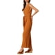 thumbnail image 4 of INSPIRAR CHIC Mono de Pierna Ancha para Mujer con Escote en V Casual Sin Mangas 2XL Naranja, 4 of 6