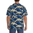 thumbnail image 3 of Fotbe Japanese Water Wave Camisa Estampada de Manga Corta para Hombre, Casual de Verano, Estilo Playero, Sin Arrugas-XX-Large, 3 of 5