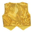 thumbnail image 3 of Miutii Girls' Boys' Glittery Sequined Vest Jacket Hip-Hop Street Dance Waistcoat Performance Gold 130, 3 of 6
