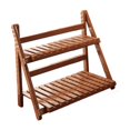 thumbnail image 3 of Estante de bambú para plantas, organizador de escritorio, estante de almacenamiento, escalera, estable, 2 niveles Marrón oscuro 30cm, 3 of 9