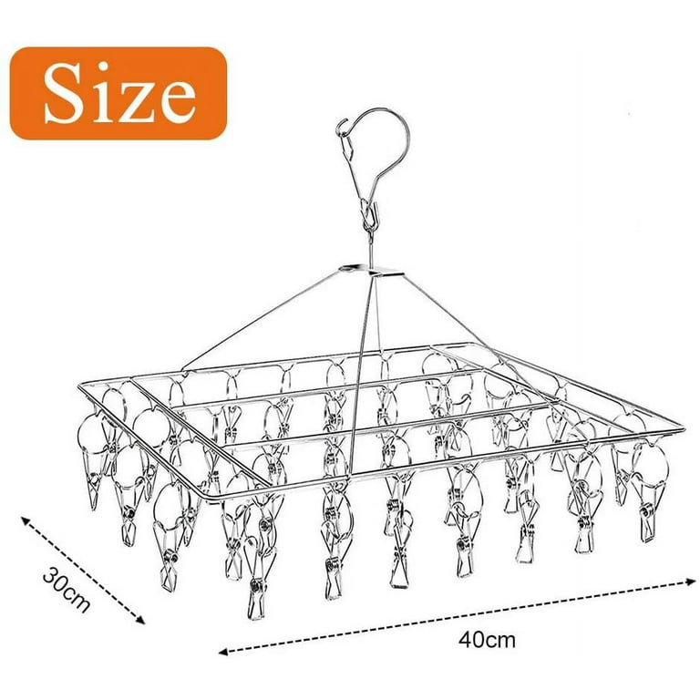 Stainless Steel Towel With 36 Pegs Sock Drying Rack Bra For Baby Clothes  Laundry