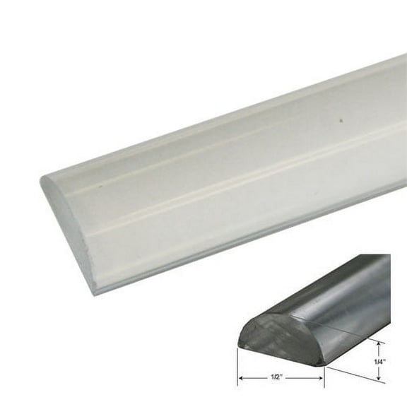 1/2" Wide by 1/4" High - Clear Acrylic, Frameless Shower Threshold - 72 in long