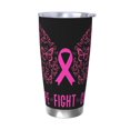 thumbnail image 1 of Vaso de acero inoxidable de 20 oz para el mes de concientización sobre el cáncer de mama, taza térmica portátil con tapa, 1 of 7