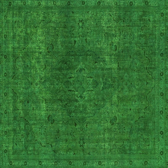 Ahgly Company Indoor Square Abstract Green Modern Area Rugs, 6' Square