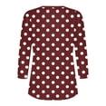 thumbnail image 5 of Ichuanyi 3/4 Length Sleeve Womens Tops Dressy Casual Asymmetrical Neck Buttoned Polka Dot Pullover Tunics Summer Cute Blouses Tees Shirts, 5 of 8