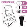 thumbnail image 4 of Moving Florist Bouquet Shelf with 16 Buckets, Easy Assembly, Water - Resistant, Flower Display Stand, Home, Office, Florist Shop, Patio Garden, Triangular Legs (Black), 4 of 7