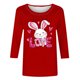 thumbnail image 3 of Camisetas Casuales de las Mujeres Impresas 3/4 Manga Cuello Redondo Blusa, Moda Ligera Superior para el Hogar Y el Uso Diario, Cómoda Imitación de la Tela Del Estante, 3 of 8