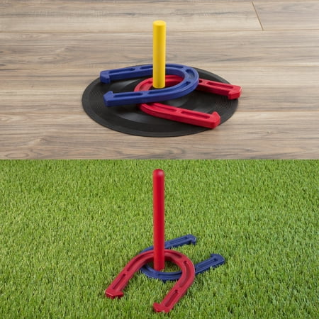 Hey! Play! - Rubber Horseshoes Outdoor or Indoor Game Set