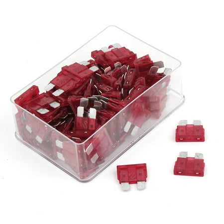 Unique Bargains 100 Pcs 10A Car Motorcycle Automotive Red Fast Acting Blade Fuse