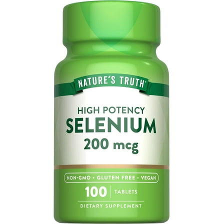 Selenium 200mcg | 100 Tablets | High Potency | Vegan, Non- GMO and Gluten Free | by Nature's Truth