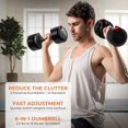 thumbnail image 4 of Lifepro 15lb Adjustable Free Weights Dumbbell Sets with Rack For Strength Training, Set Of 2 For Muscle Building - Hand Weights For Home Gym, 4 of 8