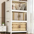 thumbnail image 2 of Kit de contenedores de almacenamiento de gabinete portátil plegable, caja organizadora apilable con ruedas giratorias, almacenamiento de juguetes plegable con doble, 2 of 5