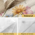 thumbnail image 4 of Easter No Hooks Shower Curtain with Snap-in Liner Watercolor Spring Bowknot Rabbit Daisy Floral Linen Texture Shower Curtains for Bathroom, Waterproof, Easy Install, Washable 66"x72", 4 of 9