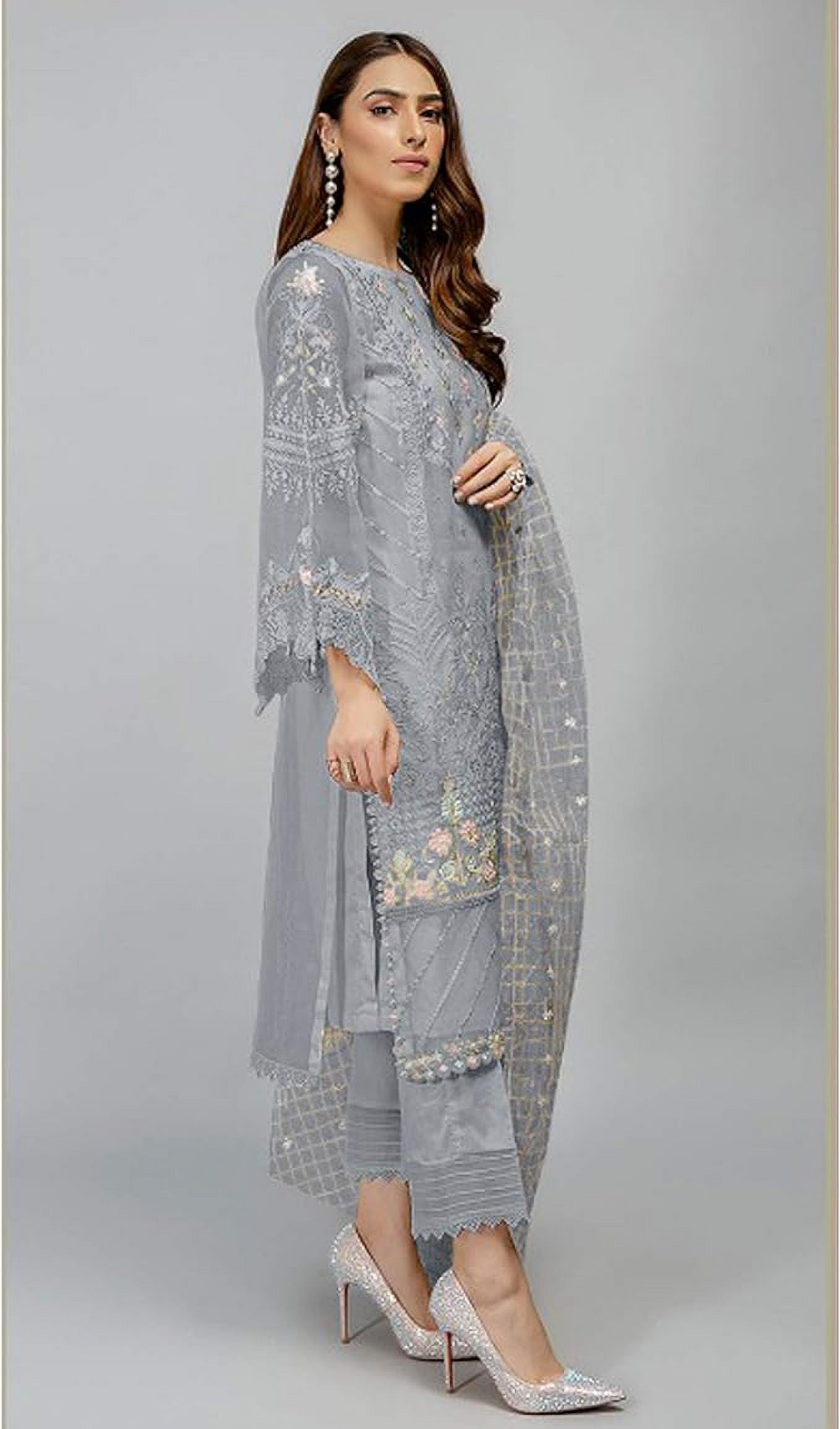 Gorgeous Girls Wear Pakistani Indian Designer Salwar Kameez Trouser Pant  Dress ( Gray, XL - 44 ) - Walmart.com