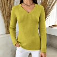 thumbnail image 4 of yillto Womens V Neck Ribbed Knit Sweater Soft Stretchy Long Sleeve Fall Pullover Blouses Tops Sweaters, 4 of 6