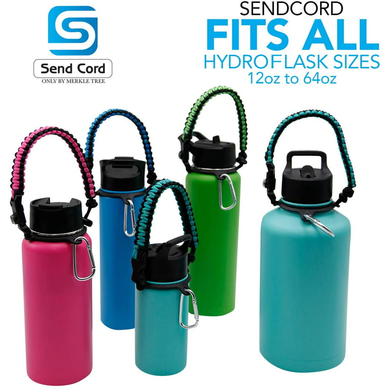 SendCord Paracord Handle for Hydro Flask Wide Mouth Water Bottles - Easy  Carrier with Survival-Strap, Safety Ring, and Carabiner - Fits Wide Mouth  Bottles 12 oz to 64 oz -PK 