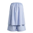 thumbnail image 7 of Arlun Women's 2 Piece Matching Sets Fashion Striped Sleeveless Strapless Tube Top and Loose Shorts Sets 2026 Summer Vacation Outfits Casual Loose Fit Stylish Y2k Going out Set 2-Light Blue XL, 7 of 7