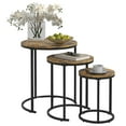 thumbnail image 1 of HOMCOM Nesting Tables Set of 3, Stackable Round Coffee Tables, Rustic Brown, 1 of 10