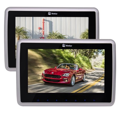 Eincar 10.1 Inch HD LCD screen with 1024 x 600 High Resolution Tablet-Style Car Headrest DVD CD Player Support 1080P Videos Built-in speaker Built-in IR