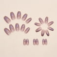 thumbnail image 4 of Coffin Press on Nails Medium Fake Nails Glossy Glue on Nails Ballerina Acrylic Nails Bling Glitter Artificial Nails Sparkly Sequins Stick on False Nails with Design 24 pcs 0243-2Pink 0.04 Fl Oz, 4 of 4