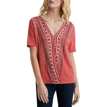 Floral-Print Cotton Blend Wrap Top