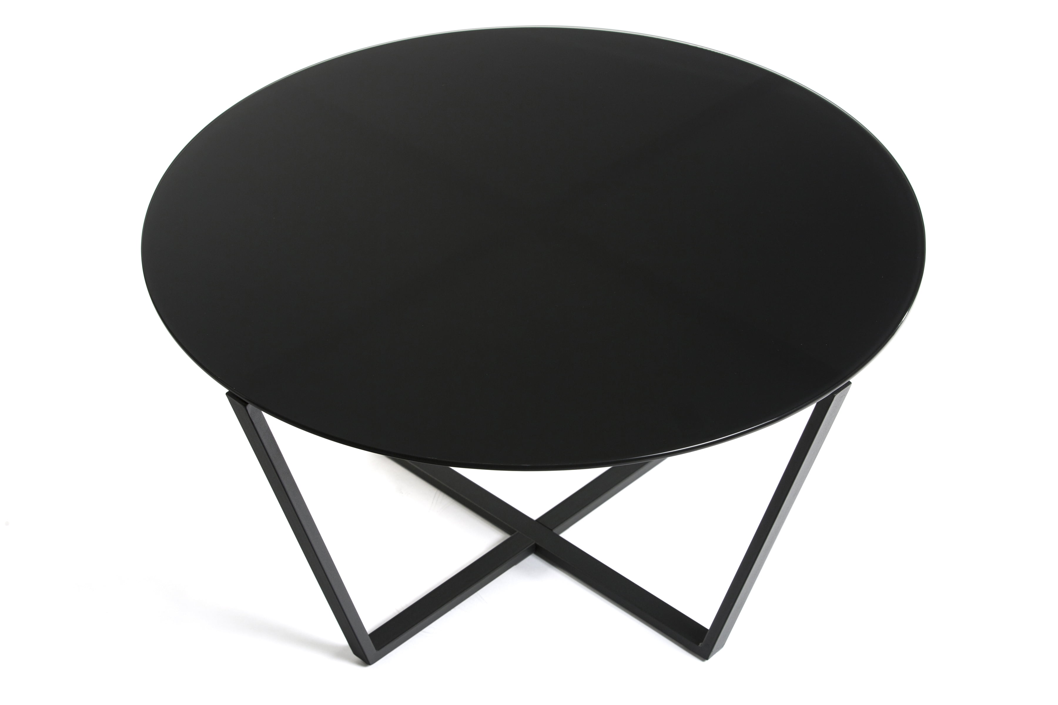 Mango Steam Metro Round Glass Coffee Table, Black