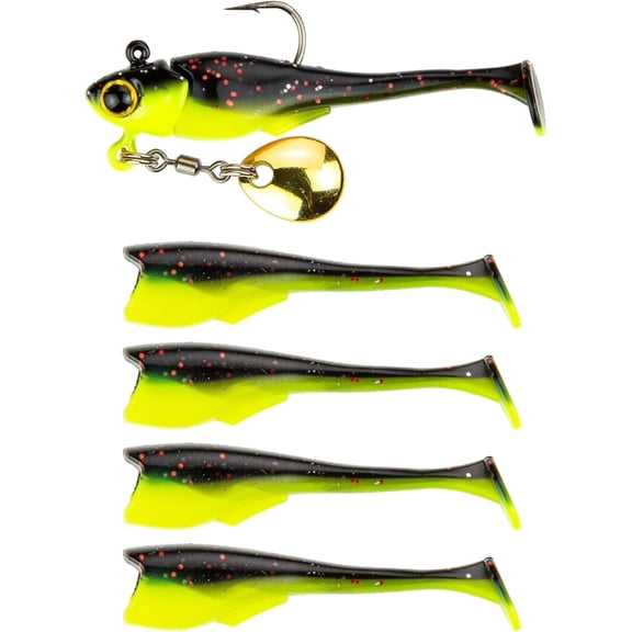 6th Sense Pecos Underspin Kit Crappie Fishing Lure with Jig Head Willow or Colorado Blade and 5 Matching Swimbaits