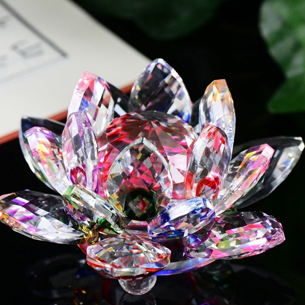 Party Table Wedding Flower Ornaments Crafts Flower Glass Crystal Lotus 