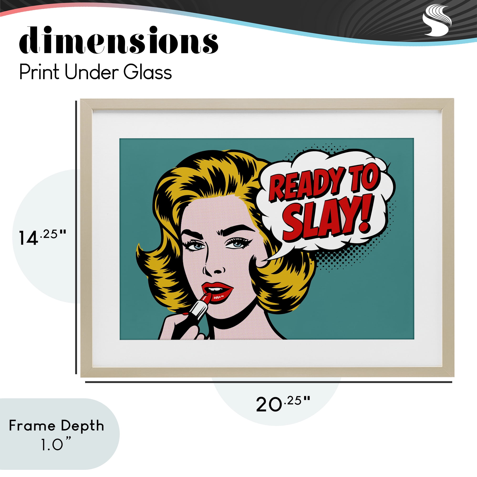 Stupell Industries Ready To Slay Pop Lipstick Birch Framed Print Under Glass, design by Andreas Magnusson