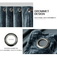 thumbnail image 3 of Chezmoi Collection Lux Storm Blue Distressed Velvet Curtains 2 Panel Set, Room Darkening Luxury Velvet Grommet Top Window Drapes for Living Room Bedroom 50" W x 84" L, 3 of 9