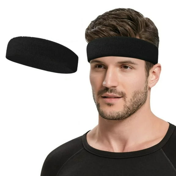 ZEELIY Sweatbands Sports Headband for Men & Women - Moisture Wicking Athletic Cotton Terry Cloth Sweatband for Tennis, Basketball, Running, Gym, Working Out
