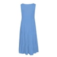 thumbnail image 3 of AMERTEER Robe Décontractée pour Femmes Robe de Fête d'Été Sans Manches Plage Robe Unie pour Femmes Vêtements pour Femmes L Noir, 3 of 4