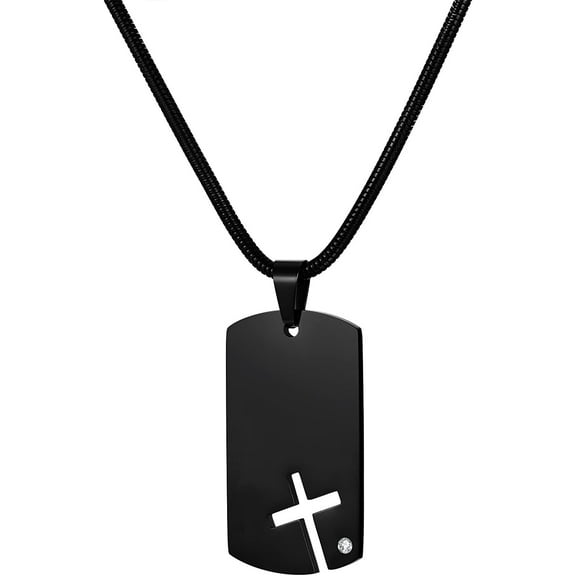 Men's Cross Pendant Necklace: Stainless Steel Hollow Cross Necklace for Men and Women