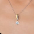 thumbnail image 3 of Gem Stone King 925 Silver and 10K Yellow Gold Moissanite and White Lab Grown Diamond Pendant Necklace for Women | 0.83 Cttw | Gemstone Birthstone | Round 6MM | With 18" Chain, 3 of 6