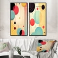 thumbnail image 1 of Designart "Blue Pink Retro Circles Geometric Nostalgia" Modern Geometric Framed Wall Art Set Of 2 - Modern Turquoise Framed Canvas Set For Living Room Decor, 1 of 6