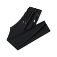 thumbnail image 3 of JTieacloth Mens Big and Tall Pants Men Unisex Stretch Quick Drying Pants Casual Elastic Waist Drawstring Stretch Pants Black, 3 of 6