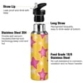 thumbnail image 3 of Yayeee 33oz Insulated Water Bottle Double Wall Stainless Steel with Flip Straw Lid, Large Pink Stars, 3 of 7