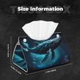 thumbnail image 6 of Lsque Vintage Blue Pattern Whale Printed Long Tissue Box Cover Holder, Facial Paper Organizer Dispenser,Triangle with Bottom Belt, PVC Leather Decorative Organizer, 6 of 9