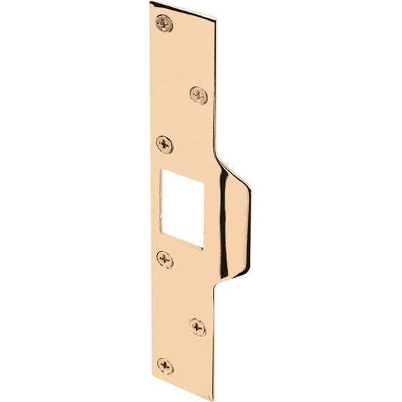 Maximum Security Latch Strike, 1-1/4 in. x 7-7/8 in., Steel, Brass Plated