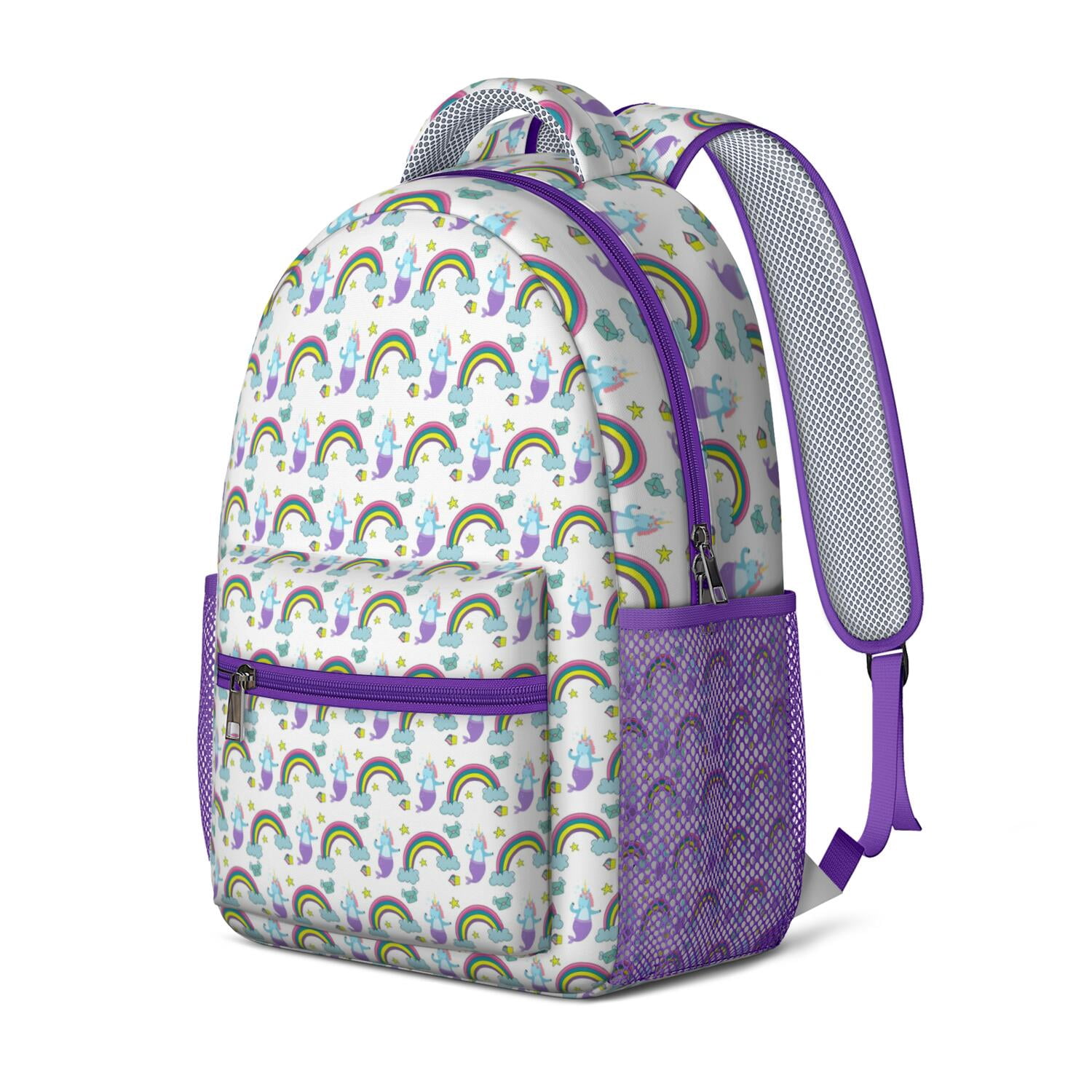 Unicorn & Mystical Forest Backpack - Durable Waterproof Student Bag with Breathable Mesh Straps & Spacious Main Compartment