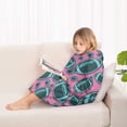 thumbnail image 4 of Football Pattern Blanket Hoodies for Kids 6-13YR Oversize Wearable Blanket Hoodies for Boys Girls Teens, 4 of 7