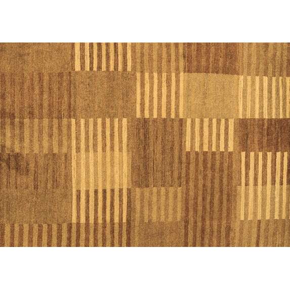 Ahgly Company Indoor Rectangle Checkered Brown Modern Area Rugs, 3' x 5'