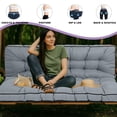 thumbnail image 4 of XXLYY Porch Swing Cushions, Waterproof Swing Replacement Cushions with Backrest and Ties, Garden Bench Seat Cushion, Outdoor Porch Patio Swing Non-Slip Chairs Pad, 4 of 6